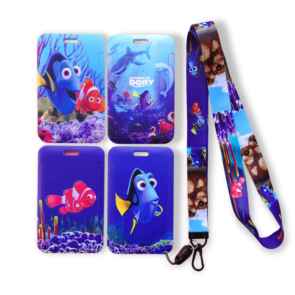 Disney Cartoon Finding Nemo Bank Card Holder Studenti Girl Boy Bus Card Case Cordino Visita Porta Identità Badge Card Cover