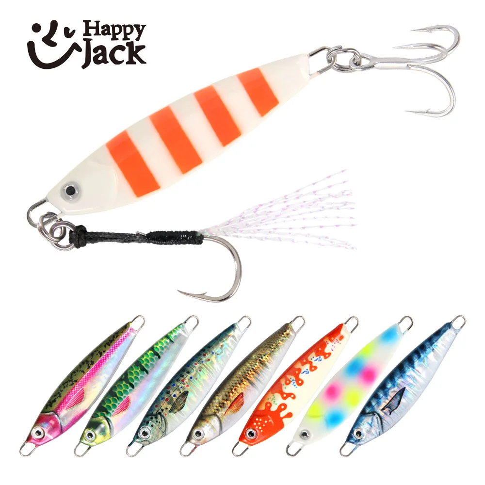 Happyjack Slow Jig Micro Jig 10G 15G 20G 30G Cucchiaio Metal Bait Sea Slow Metal Jigging Casting Jig Off Shore Jig Esca Artificiale