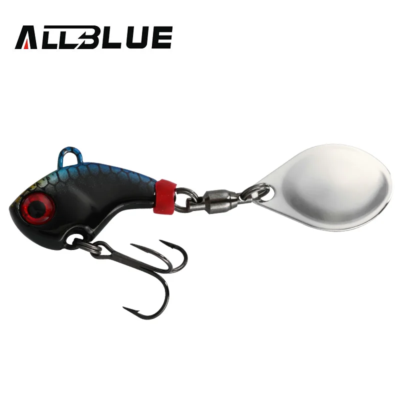 Allblue Cyclone Tail Spinner Metal Vib Shad Casting Shore Jig Vibration Jigging Blade Spoon Fishing Lure Artificial Bait Tackle