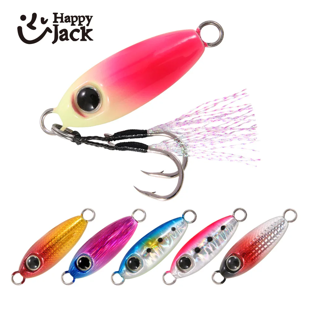 Happyjack Rockfishing Slow Drop Micro Cast Metal Jig 3.5G 5G 7G 10G 15G 20G Micro Jig Shore Casting Jigging Spoon Saltwater Jig