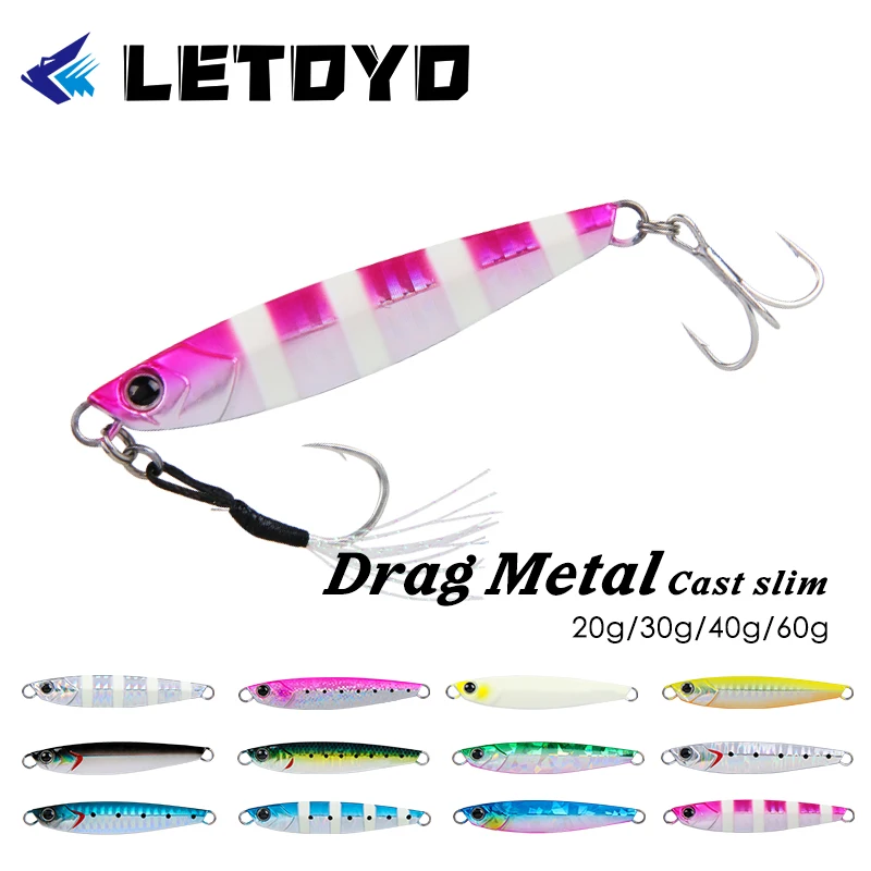 Letoyo Micro Jig Fishing Lure 20G 30G 40G 60G Casting Fishing Bait Mini Esche Artificiali Spinning Metal Jig Shore Jigging Shad Artificiali Spinning T
