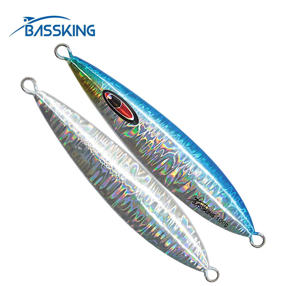 Bassking Long Metal Jig Fishing Lure Slow Cast Jigging Spool 60G 80G 100G 160G 200G Artificial Shore Lead Metal Bait Sea Tackle