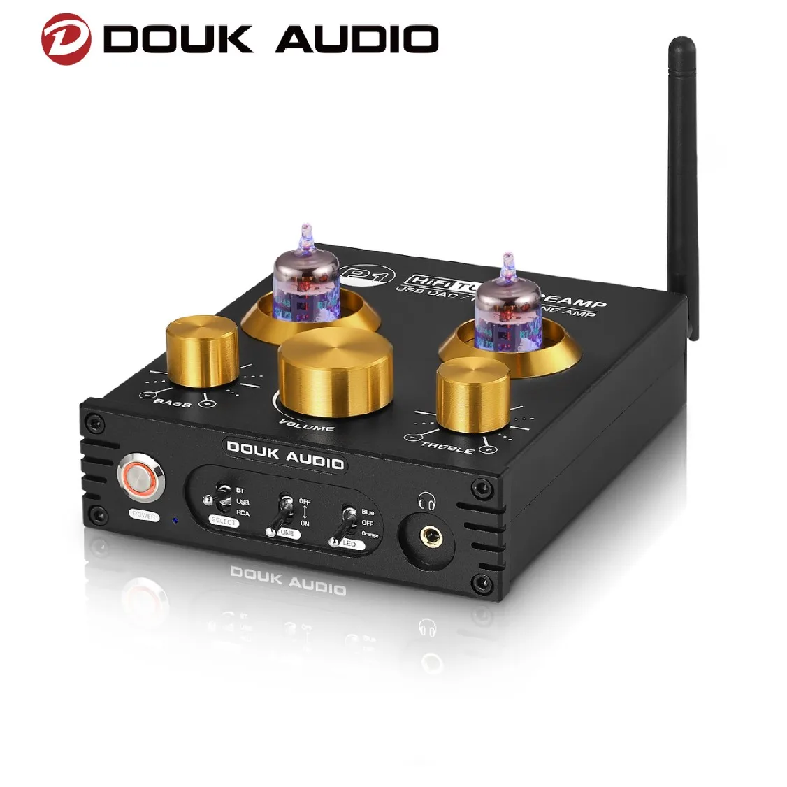 Douk Audio P1 Hifi Jan 5654 Preamplificatore Valvolare A Vuoto Bluetooth 5.0 Ricevitore Audio Usb Dac Amplificatore Per Cuffie Aptx