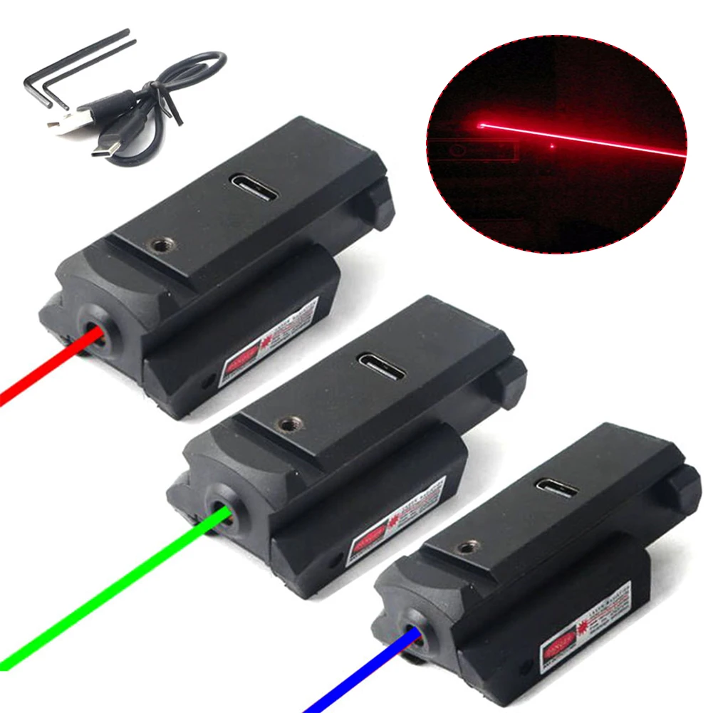 Mirino Laser Tactical Red Dot Scope Emettitore Laser A Lungo Raggio Strumento Ottico Ricaricabile 20Mm Guide Rail Installazione Univers