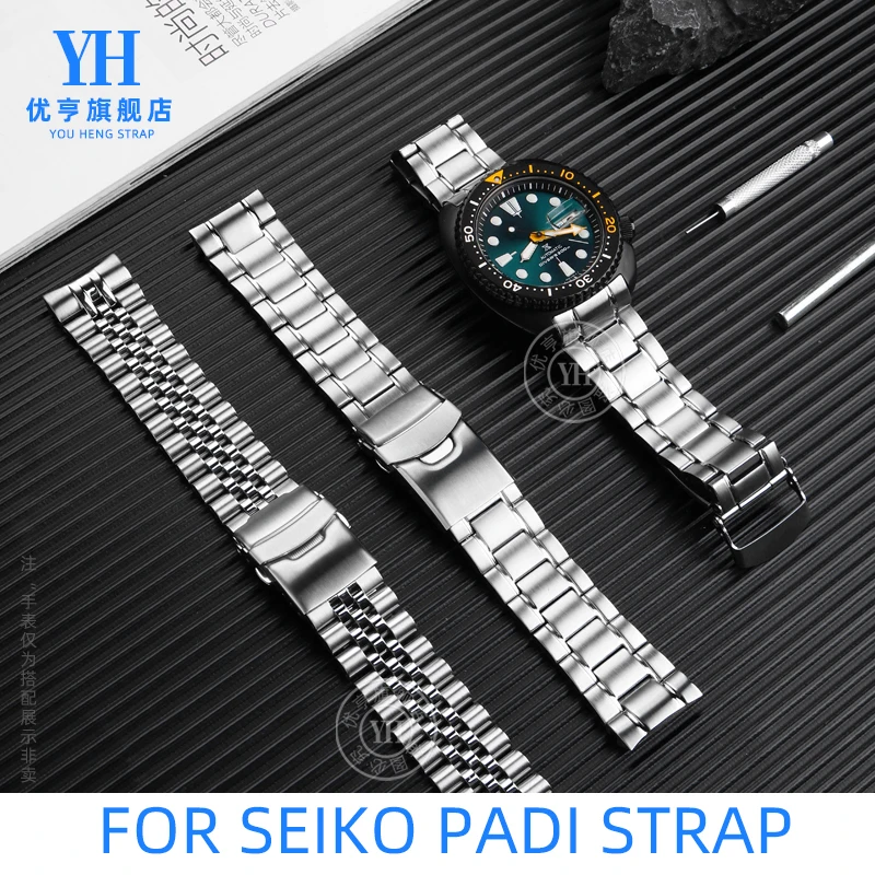 Per Seiko Padi Srpe99K1 Srsrpa21J1 Cinturino Per Orologio Estremità Curva Cinturino In Acciaio Inossidabile Cinturino Da Polso Argento Nero Oro 22Mm