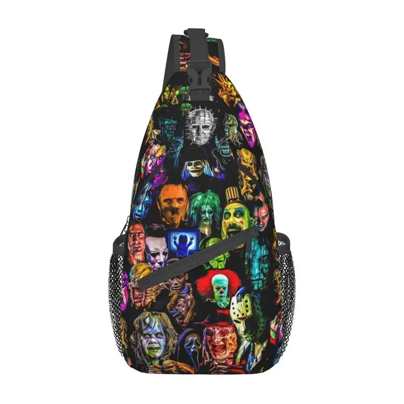 Fashion Horror Film Baddies Legends Sling Bags For Cycling Camping Chucky Jason Crossbody Chest Backpack Spalla Daypack