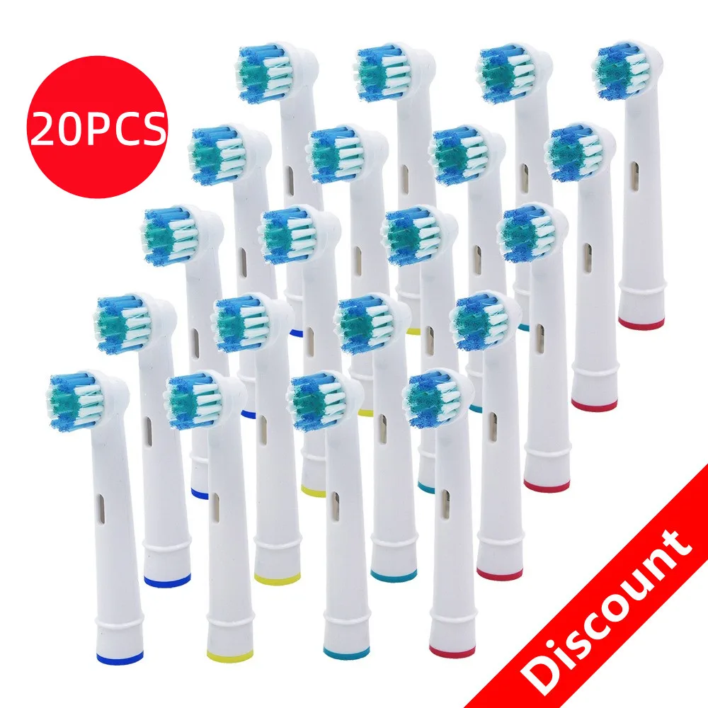 20 Pezzi Testine Di Ricambio Spazzolino Elettrico Per Oral B/B Raun / Smartseries/Trizone/Advance Power/Pro Health/Triumph/3D