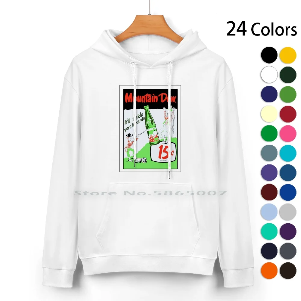 Vintage Mountain Dew-Ti Solletico Le Tue Interline Maglione Con Cappuccio In Puro Cotone 24 Colori Vintage Mountain Dew Americana Vintage Soda