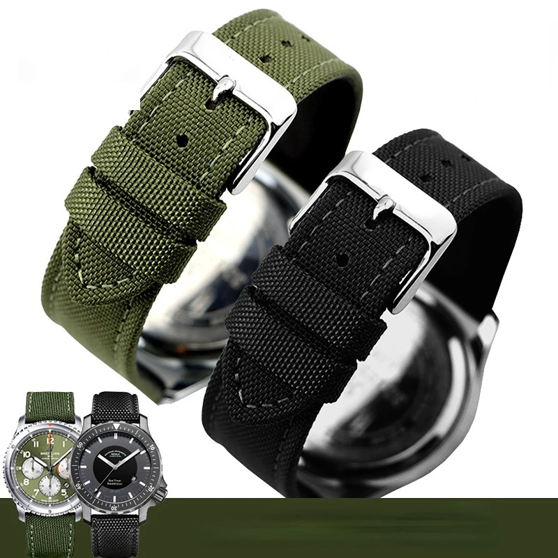Per Citizen Watch Uomo Light Energy Orange Sky Eagle Blue Angel Tessuto Nylon 20Mm 22 Cinturino Impermeabile In Pelle Sottosella