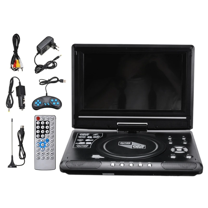 Rise-9.8 Pollici Portatile Home Car Dvd Player Vcd Cd Game Tv Player Usb Radio Adapter Support Radio Fm Ricezione-Spina Europea