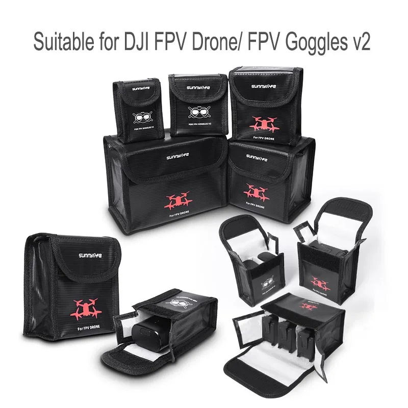 Per Dji Avata Drone Battery Safe Bag Storage Case Protezione Di Sicurezza Per Il Trasporto A Prova Di Esplosione Per Dji Fpv Goggles Accessorio V2