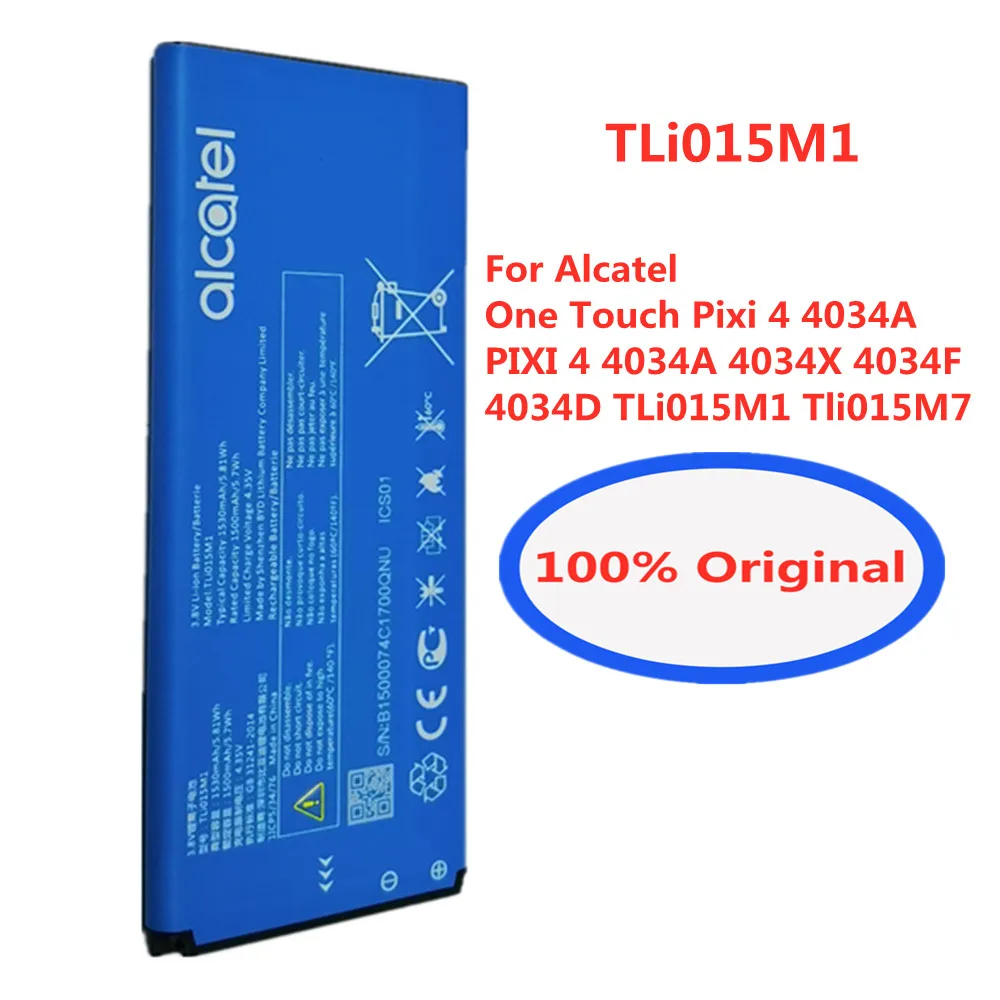 Batteria Originale 1530Mah Tli015M1 Tli015M7 Per Batterie Alcatel One Touch Pixi 4 4034A Pixi 4 4034A 4034X 4034F 4034D Batteria