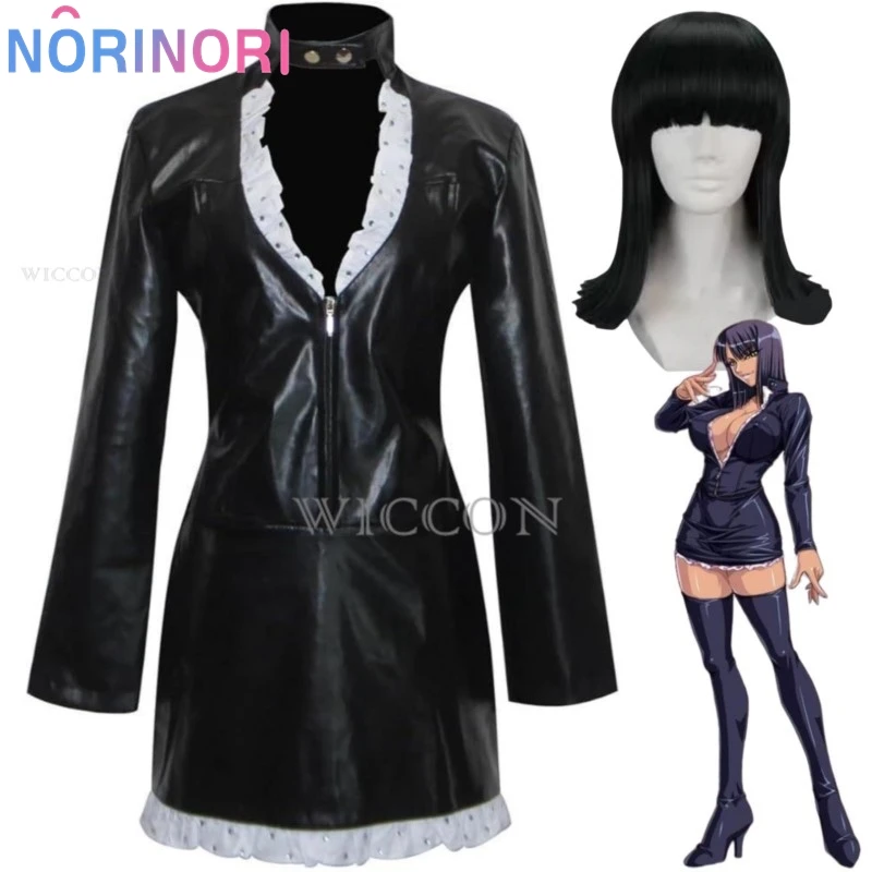 Anime Nico Robin Costume Cosplay Miss Allsunday Black Pu Uniform Dress Donna Adulta Sexy Kawaii Carnival Halloween Suit