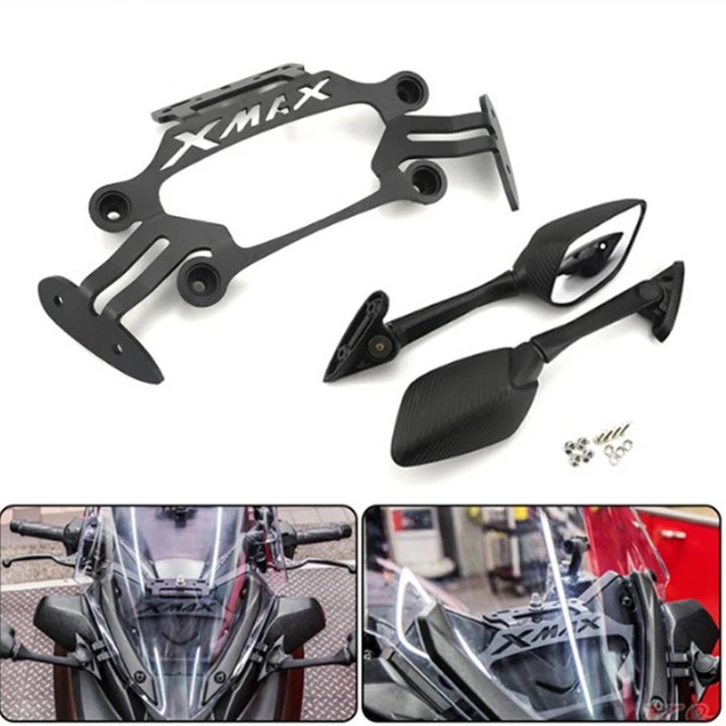 Motorcycle Side Rearview Mirror Cnc Alloy Aluminum Modified Mirror Bracket For Yamaha Xmax 250 Xmax 300 Rear View Mirror