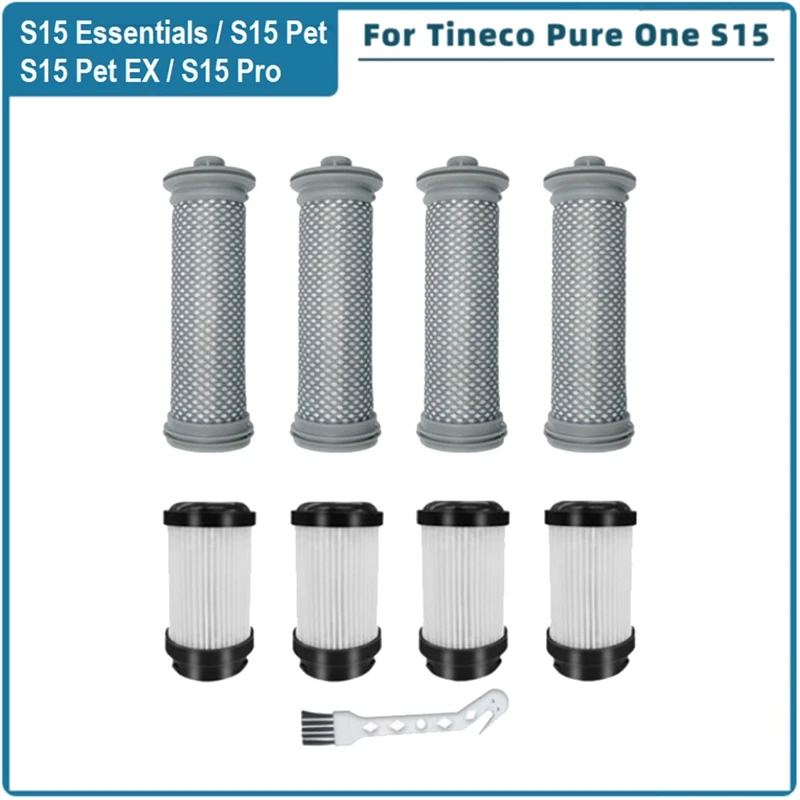 Pezzo Di Ricambio Di Ricambio Da 9 Pezzi Per Tineco Pure One S15 / S15 Essentials Aspirapolvere Senza Fili Pre Post Filtro Pezzi Di Ricambio