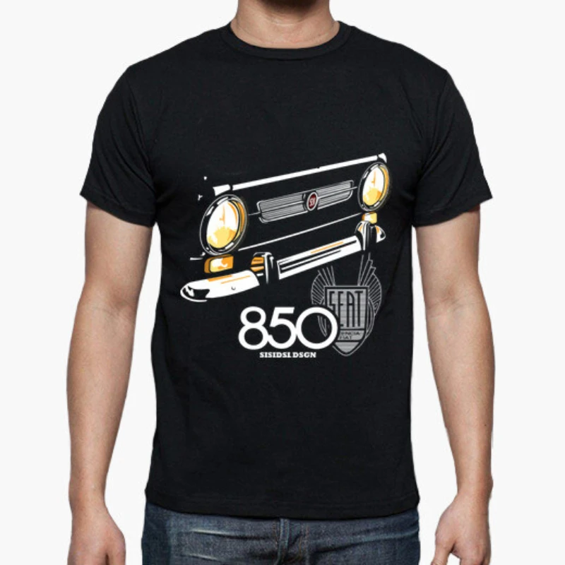 Hot Sale Classic Spain Car S E A T 850 Sport Coupe Front Face T Shirt. 100% Cotton Short Sleeve O-Neck T-Shirt Casual Mens Top