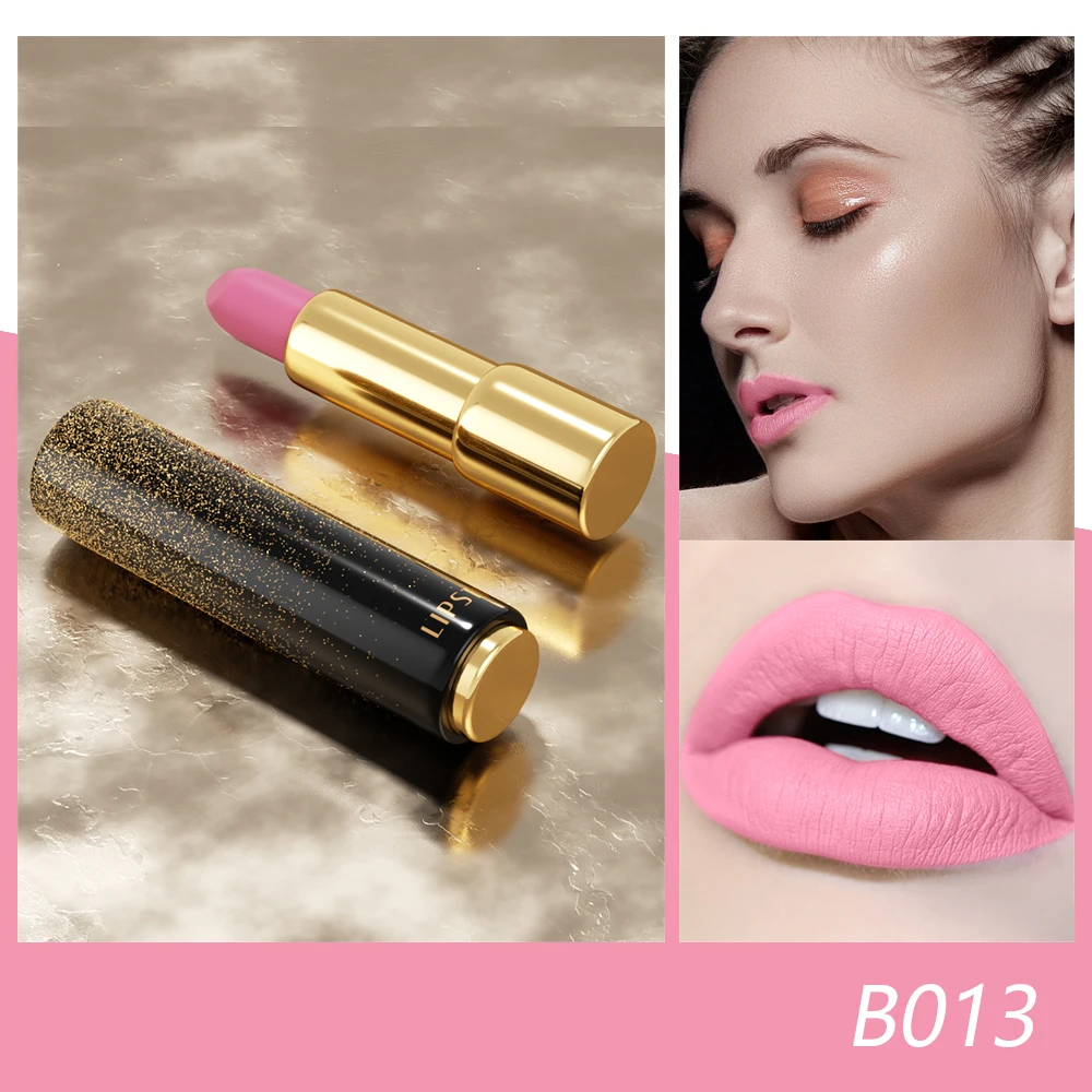 14 Colori Dropshipping Kiss Proof Lipstick Girl Sexy Gold Metallic Waterproof Matte Lipstick Long Lasting Aloe Magic Shade