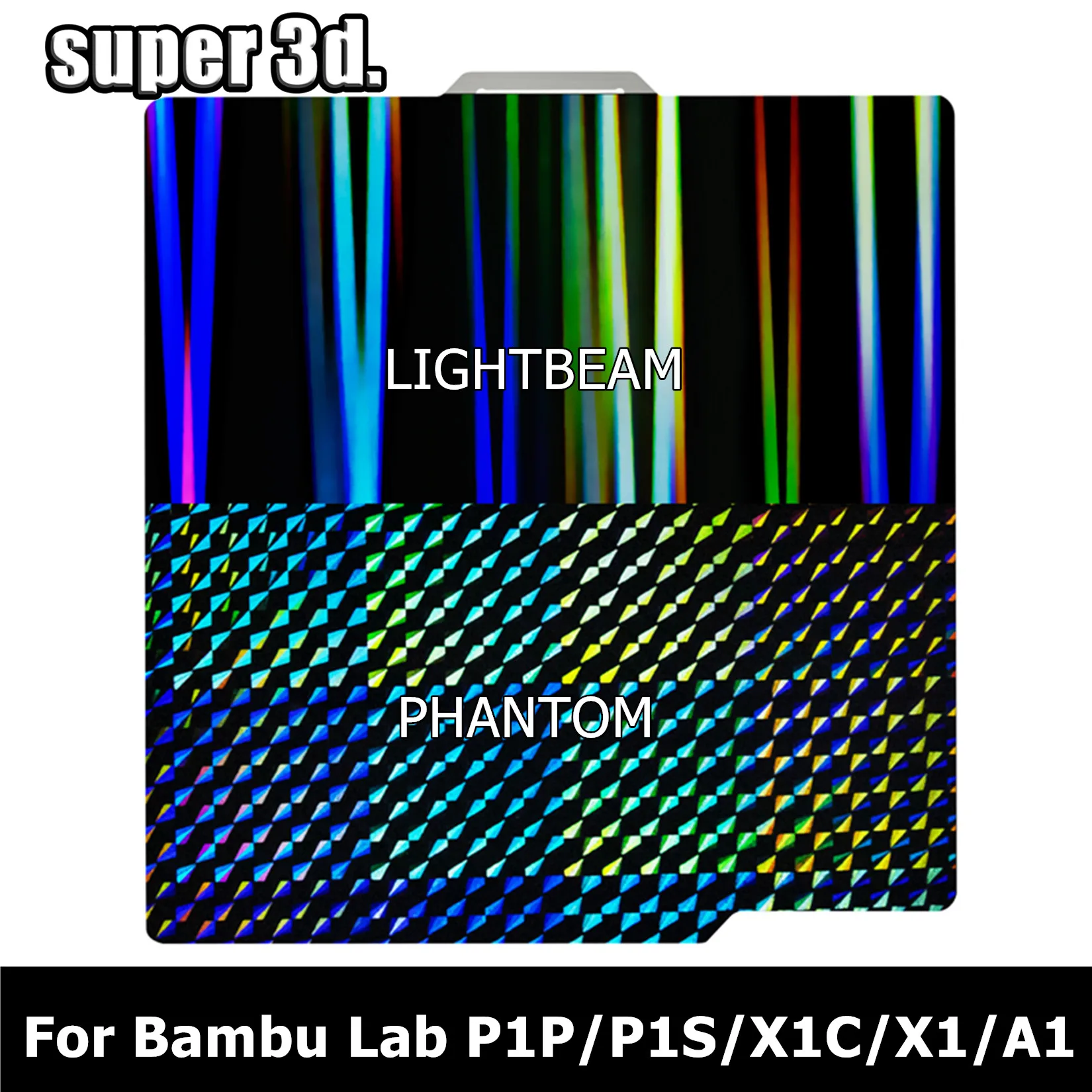 H1H Build Plate P1P Per Bambulab X1 Double Sided Lightbeam Phantom Smooth Spring Steel Sheet X1C A1 Plate Per Bambu Labs P1S X1