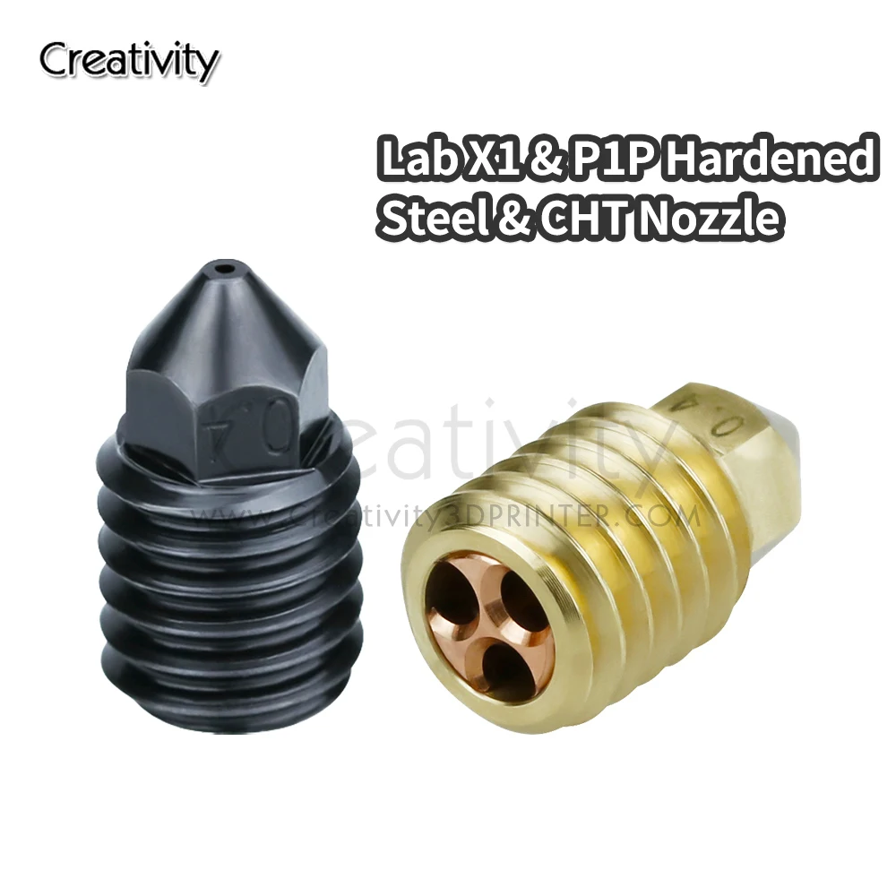 3D Bambu Lab X1 Cht Acciaio Temprato Clonenozzle Resistenza Alle Alte Temperature 500 ℃ Per Stampante 3D Lab X1 Carbon X1-Carbon Combo P1P