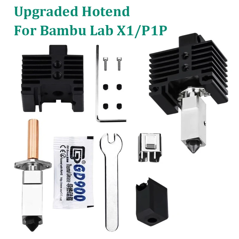 Stampante 3D Aggiornata Hotend Per Bambu Lab X1 X1-Carbon Combo P1P Testina Di Stampa J-Head Bambu Lab Heatblock Bimetallico Heatbreak