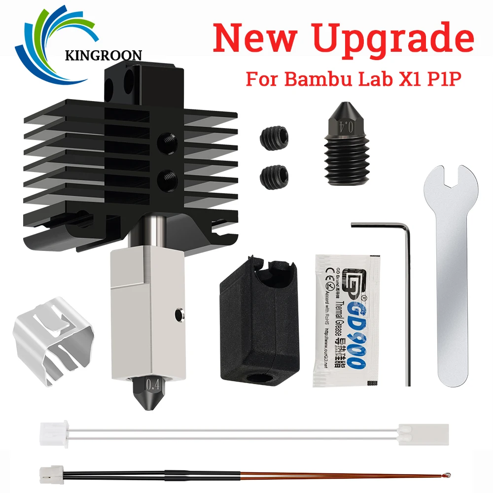 Hotend Kit Per Bambu Lab X1 Carbon X1-Carbon Combo P1P Stampante 3D 500C Ugello In Acciaio Temprato Con Blocco Riscaldatore In Rame Placcato Aggiornat