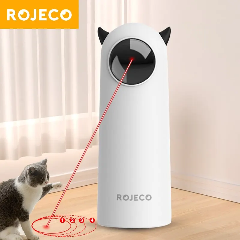 Rojeco Automatic Cat Toys Interactive Smart Teasing Pet Led Laser Indoor Cat Toy Accessori Giocattolo Elettronico Portatile Per Cani
