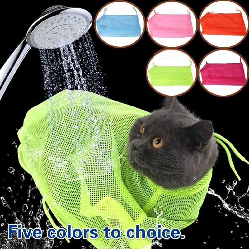 Mesh Cat Groom Bath Bag Cani Regolabili Morso Antigraffio Kat Nail Trim Inject Examing Pet Lavaggio Clean Restraint Massage Bags