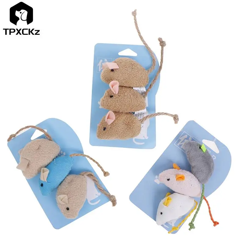 3 Pz/Set Simulazione Mouse Cat Toy Peluche Mouse Cat Scratch Bite Resistance Interactive Mouse Toy Pet Supplies