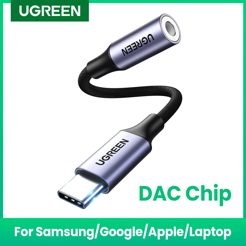Ugreen Usb Tipo C A 3.5Mm Auricolare Usb C Cavo Usb C A 3.5 Adattatore Per Cuffie Cavo Audio Per Xiaomi Mi10 Huawei P30 Oneplus 9