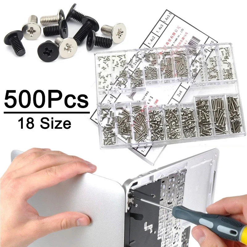 500 Pezzi 18 Tipi Di Viti Per Notebook Per Laptop Set Di Viti Di Ricambio Per Computer Assemblare Viti Di Riparazione Set Di Fissaggio Per La Riparazi