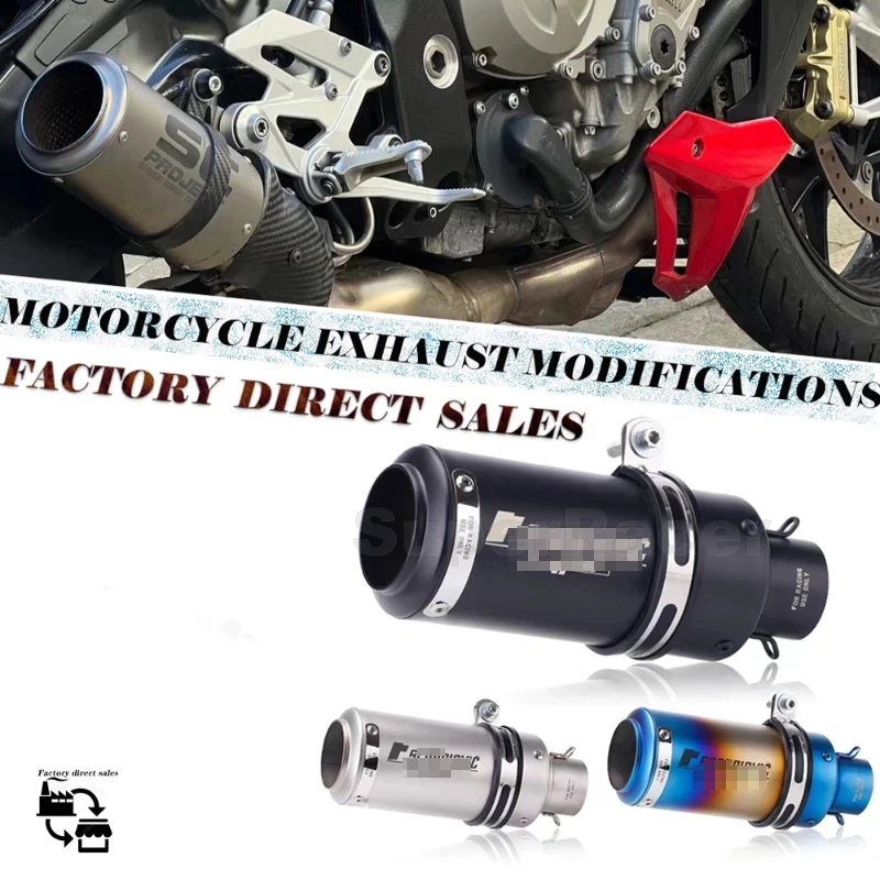 51Mm 60Mm Universale Moto Scarico Sc Silenziatore Silenziatore In Acciaio Con Db Killer-Project Z800 900 Z1000 Cbr600 S1000Rr Zx6R Zx10R