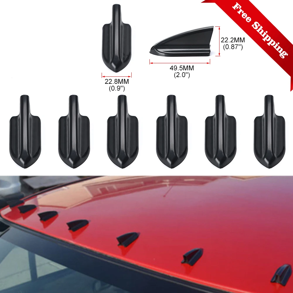 6Pcs Car Style Roof Shark Fins Spoiler Wing Vortex Generator Per Golf 7 Accessori Audi Tt Mk2 Bmw M2 Competition Aleron Wings