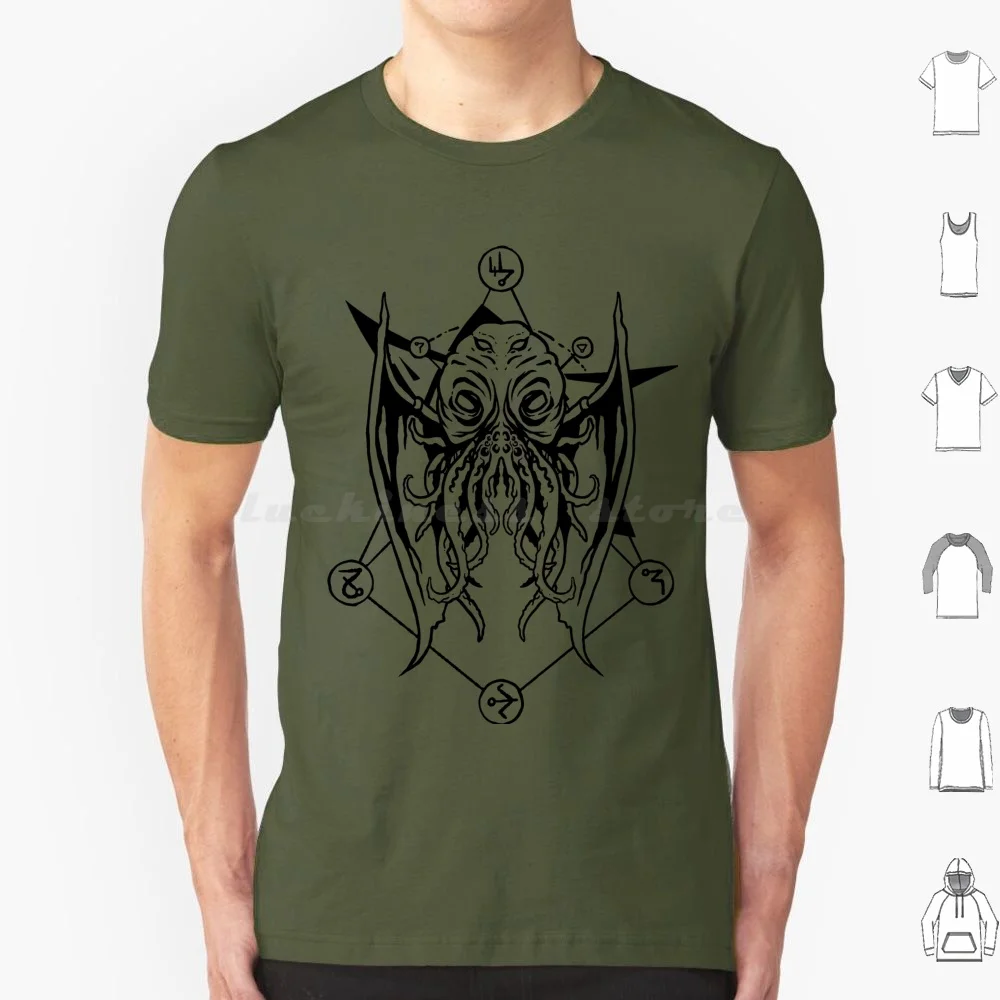 Cthulhu -- Old Leather Design T Shirt 6Xl Cotton Cool Tee Cthulhu Eldritch Horror Dark Elder God Tentacles Elder Sign Hp Dark