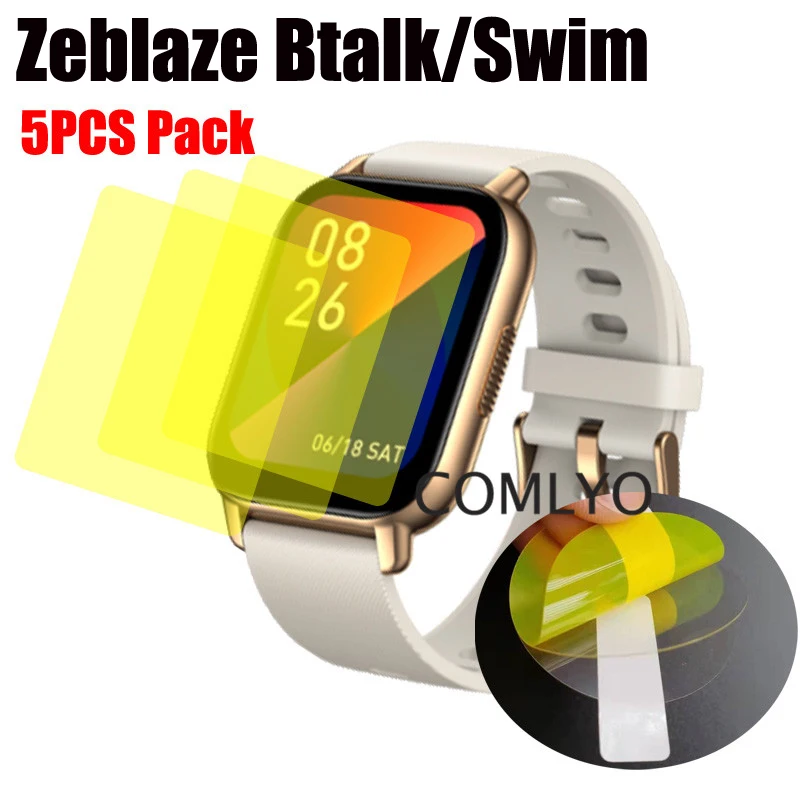 Confezione Da 5 Pezzi Pellicola Morbida Per Zeblaze Btalk 2 Swim Smart Watch Pellicole Protettive Per Schermo Cover Ultra Sottile Hd Tpu Hd Resistente