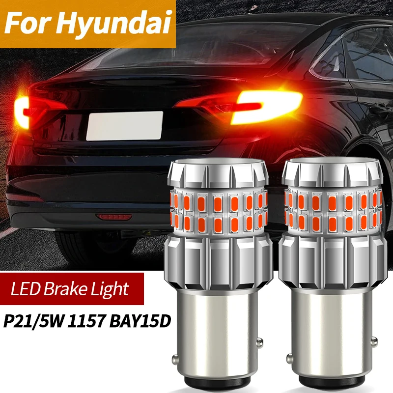 2 Pz Led Luce Freno P21/5W Bay15D Canbus Per Hyundai I10 I20 I30 Ix20 Ix35 Kona Matrix Getz 2003 2004 2005 2006 2007 2008 2009