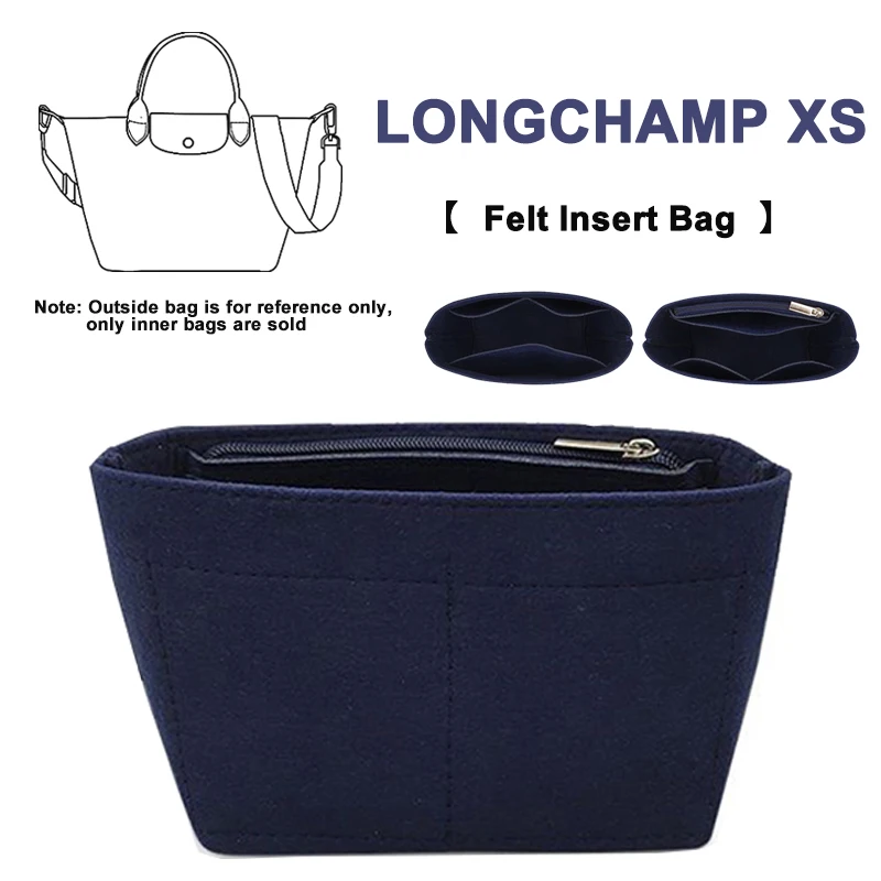 Evertoner Feltro Inserto In Tessuto Borsa Per Longchamp Le Pliage Cuir Borsa Con Manico Superiore Xs Bag Organizer Trucco Sling Organizer Travel Inner