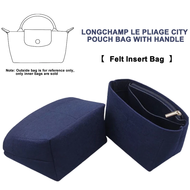 Borsa Organizer Con Inserto In Feltro Evertoner Per Borsa A Tracolla Longchamp Mini Le Pliage City Con Manico, Borsa Per Accessori Borsa Interna