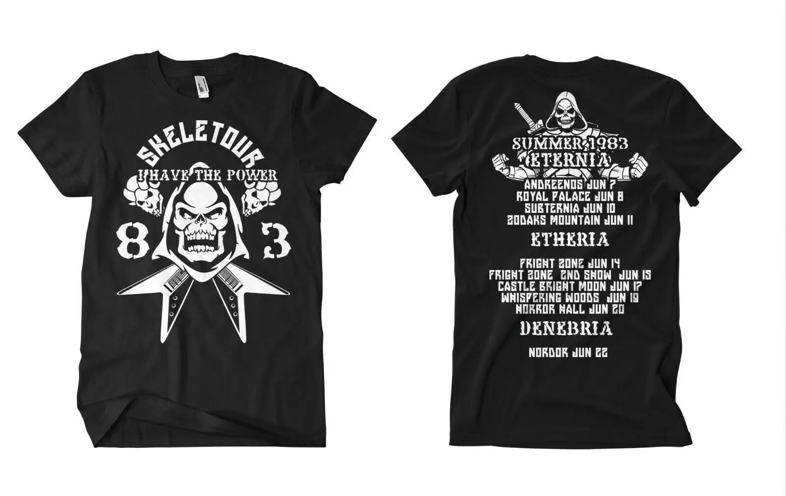 Maglietta Skelour Black Motu, Cult, Fun, Snake Mountain, Eternia