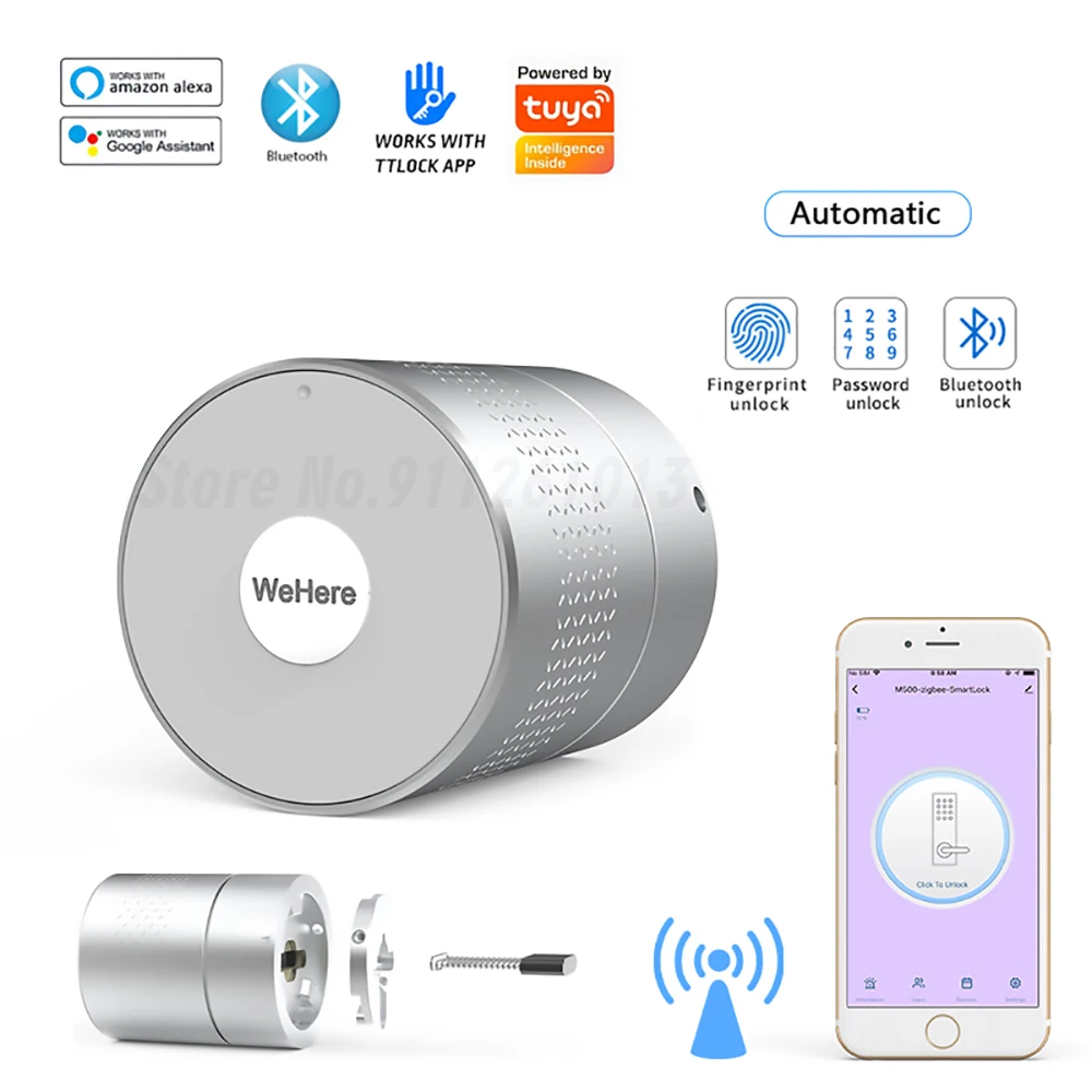 Tuya Smart Door Lock Ttlock Wehere M532 Stile Nuki Non Cambia Serratura Supporto Cilindro Alexa O Google Home Fingerprint Door Lock