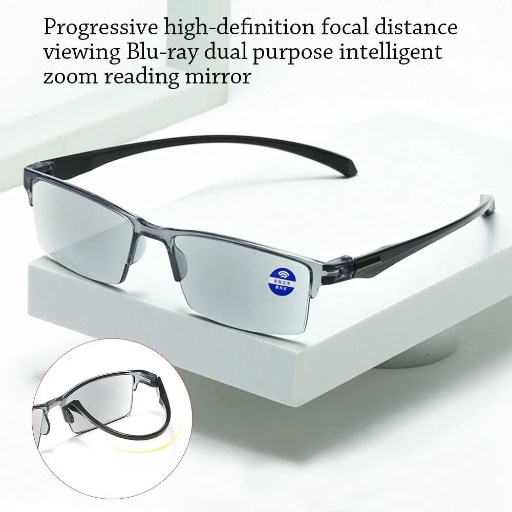 Occhiali Da Lettura Con Zoom Automatico Intelligente Occhiali Da Lettura Anti Raggi Blu Autofocus Power Half-Rim Near Far Computer Glasses Elegant