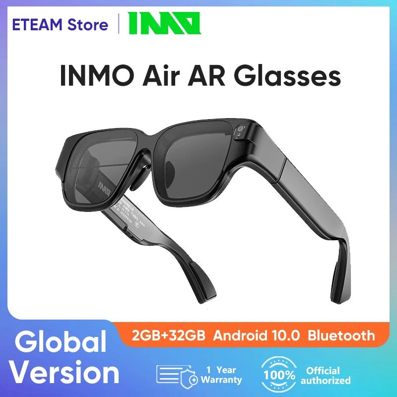 Inmo Air Ar Glasses Smart Con Ff 5 Megapixel Camera Touch Control Occhiali Portatili Doppi Altoparlanti E Musica Bluetooth Dual-Mode