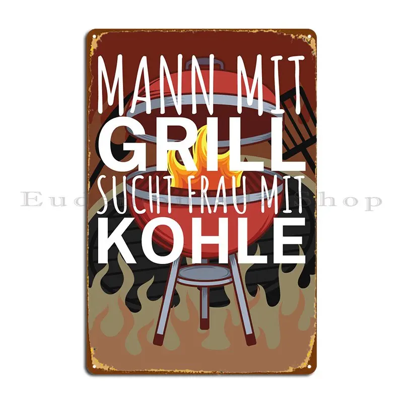 Mann Grill Frau Kohle Targa In Metallo Soggiorno Club Iron Bar Stampa Tin Sign Poster