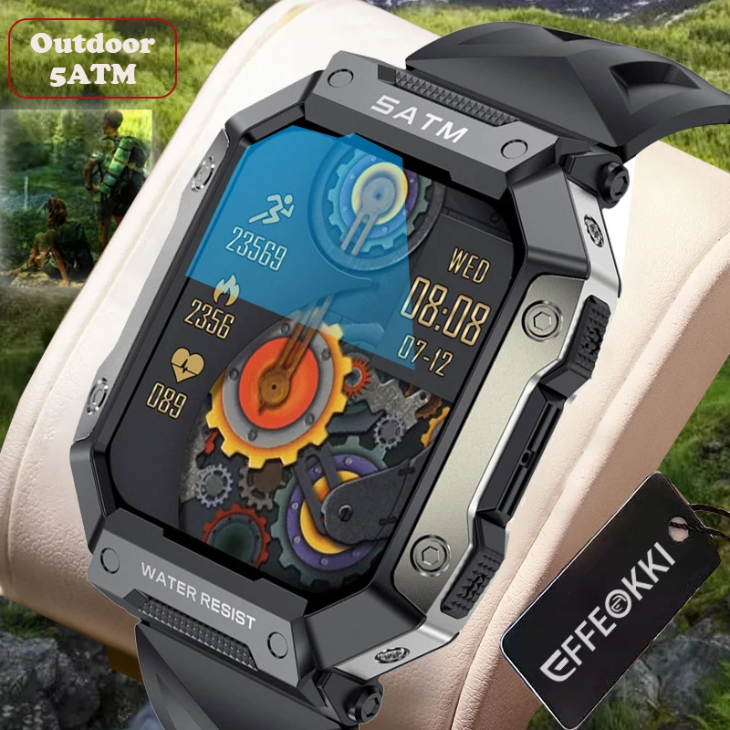 Effeokki Ultra Smartwatch Orologio Da Uomo Smart Rugged Military Waterproof Resistant Grade Cardiofrequenzimetro Professionale Per Uomo