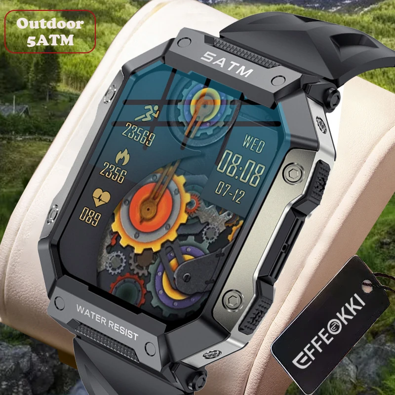Orologio Da Uomo Tattico Ultra Smartwatch Smart Rugged Military Waterproof Resistant Grade Cardiofrequenzimetro Professionale Per Uomo