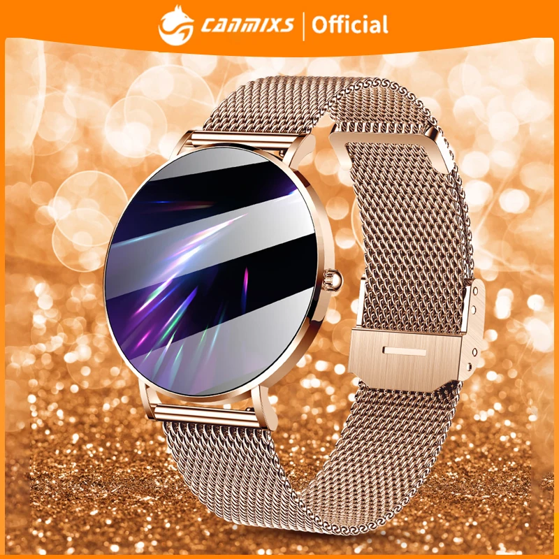 Canmixs Ultra Thin Smart Watch Women 1.36 "Amoled Luxury Smart Clock Promemoria Chiamata Fitness Tracker Smartwatch Men Per Android Ios