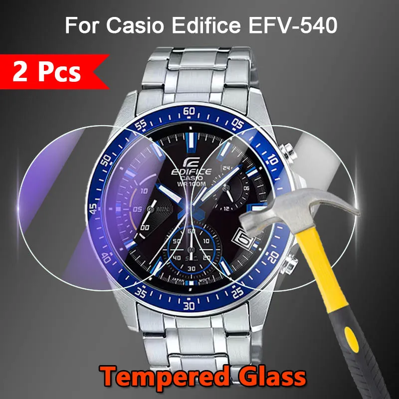 2 Pz Per Casio Edificio Efv-540 Smart Watch 2.5D Ultra Slim Hd Clear / Anti Purple Light 9H Pellicola Proteggi Schermo In Vetro Temperato