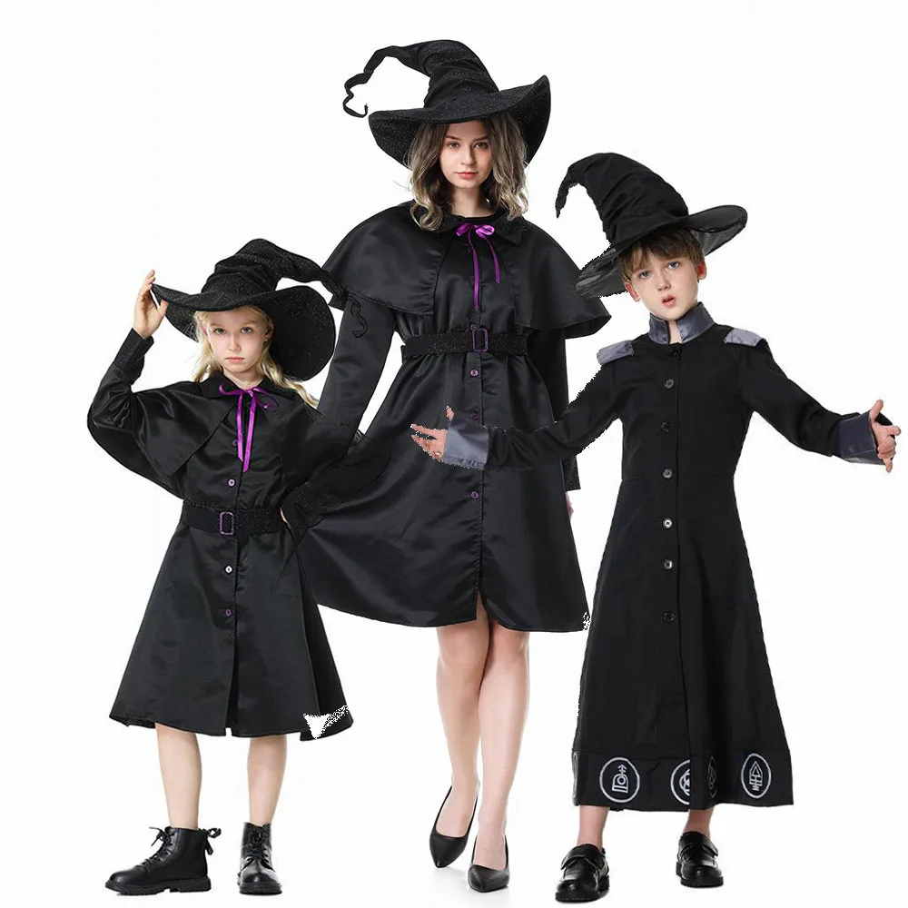 Costume Warlock Per Bambini Per Adulti Magic Wizard Wizard Dress Costume Da Donna Halloween Purim Party Costumes Fancy Dress
