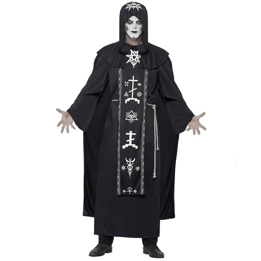 Costume Da Mago Magico Per Adulti Mago Warlock Mago Cosplay Halloween Purim Party Costumes Fancy Dress For Men Women