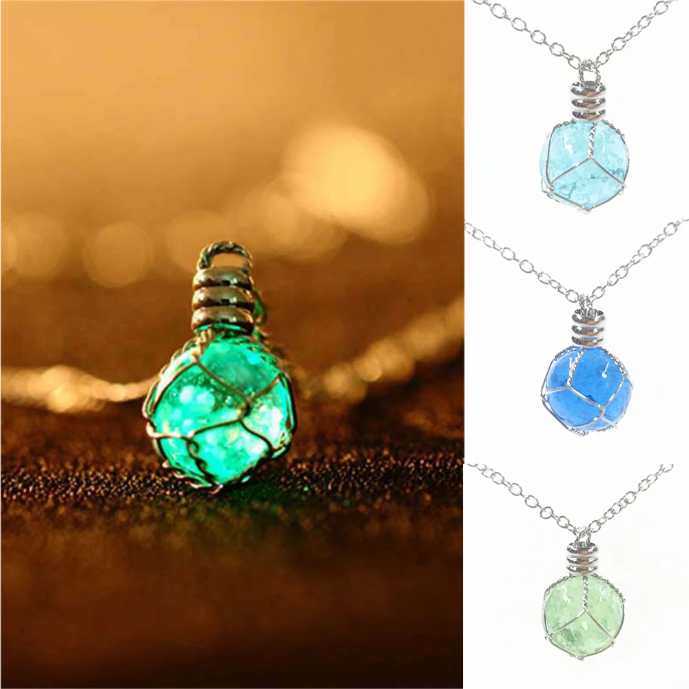 1 Pc Fancy Fairy Lady'S Charm Steampunk Glow In The Dark Creative Magic Collana Ball Gioielli Luminosi