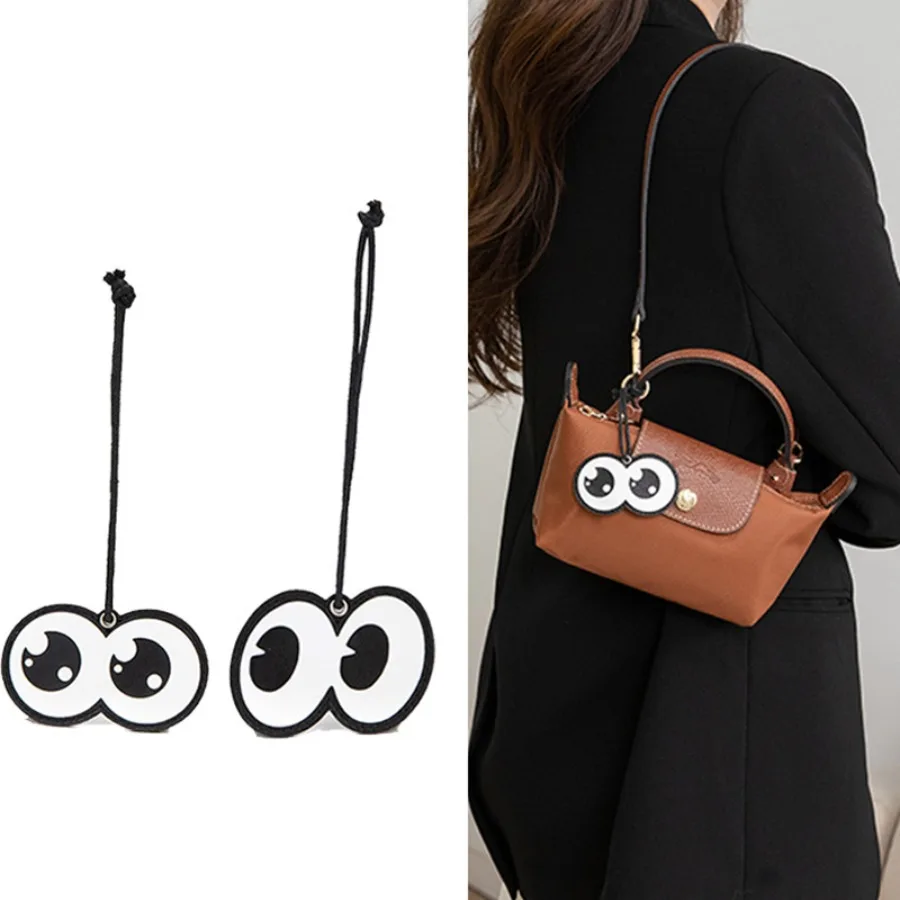 Cute Big Eye Small Bag Hangings Ciondolo In Pelle Bovina Carino Mini Ciondolo Per Accessori Mini Borsa Longchamp
